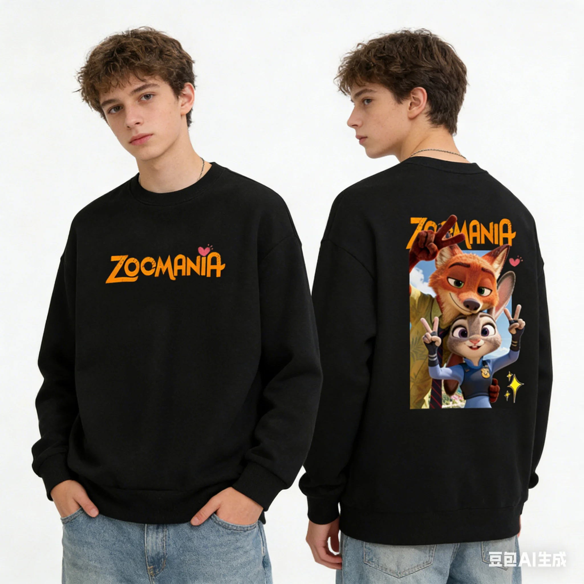 مجموعات متطابقة للعائلة Zootopia 2 Judy Nick بلوزات مطبوعة بطابع جودي نيك، بلوفرات قطنية للزوجين والطفل الوالدين لفصل الشتاء