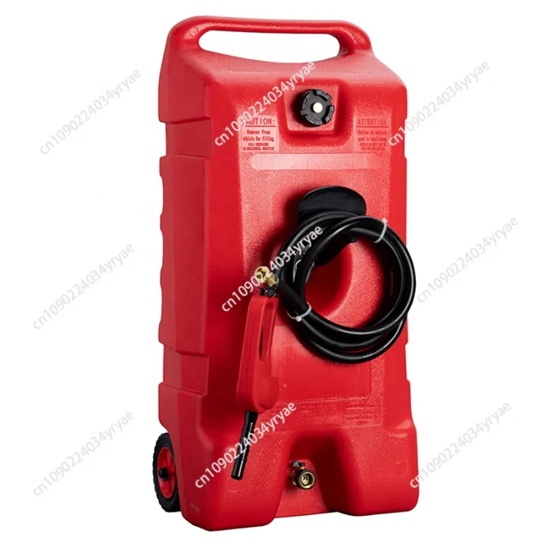 14 Gallon Portable Gas Fuel Tank Container 10 Foot Long Hose with LE Fluid Transfer Siphon Pump Dispensers Type Fuel Caddy