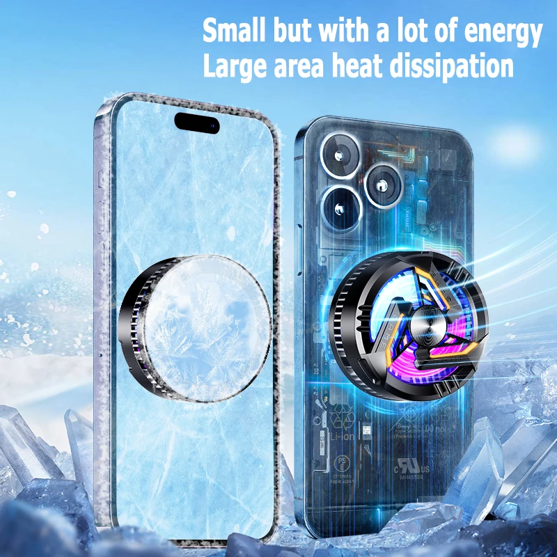 GT28 Magnetic Phone Game Cooler Portable Phone Semiconductor Radiator Fast Cooling Phone Mobile Gaming Video Stream Fan