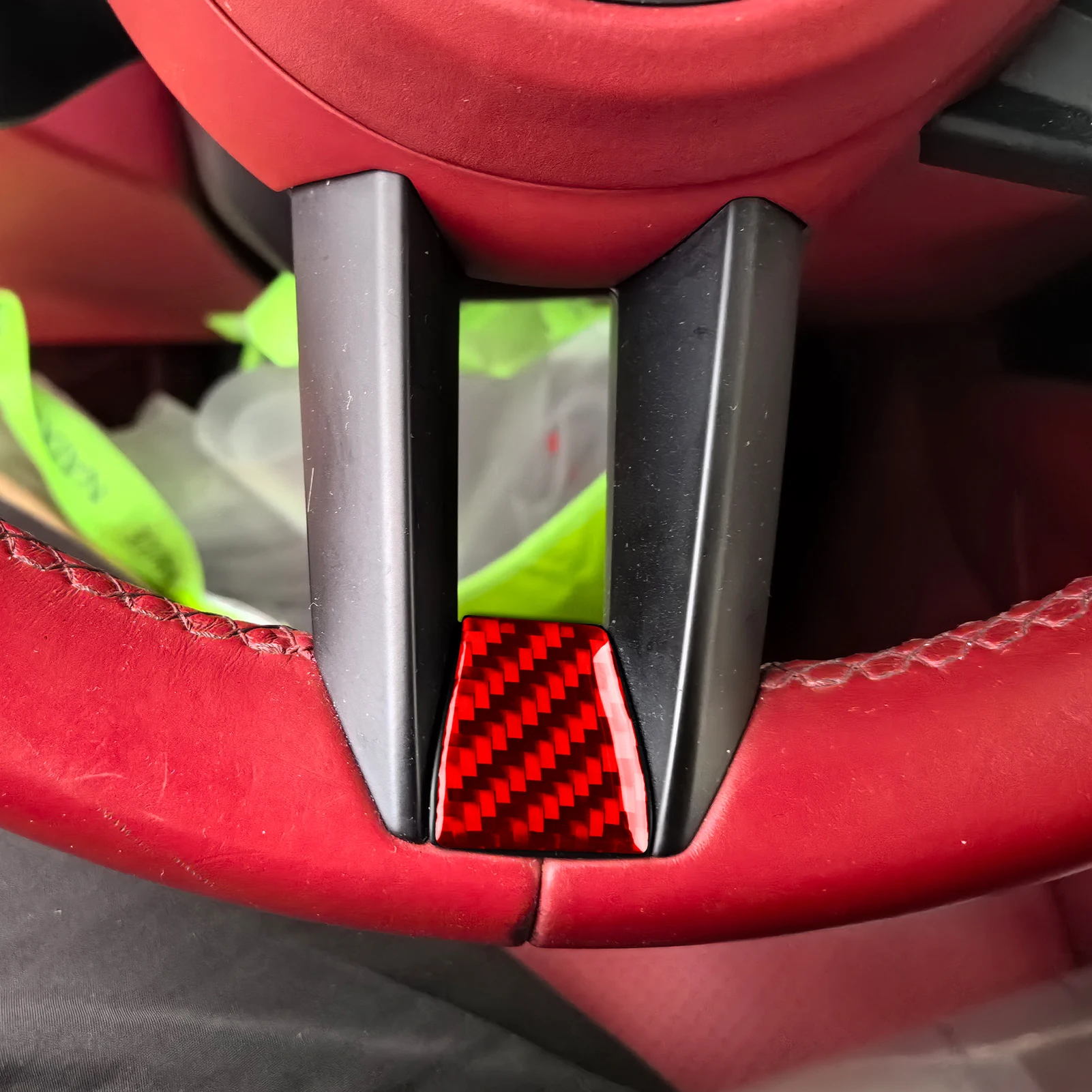For Porsche 911 992 2019-2023 Modified Carbon Fiber Car Steering Wheel Chin Interior Accessories Piano Black Decorative Stickers view 4