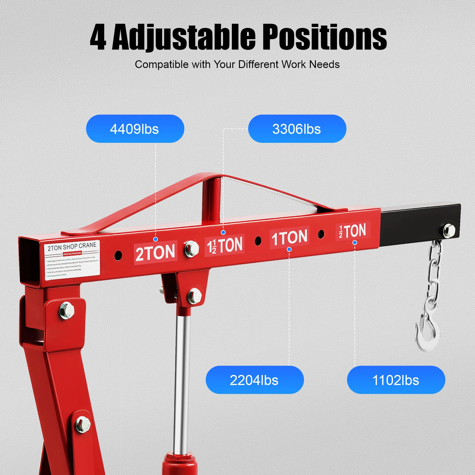 Grúa Hidráulica Plegable de 2  - Engine Hoist Crane reseña y precio