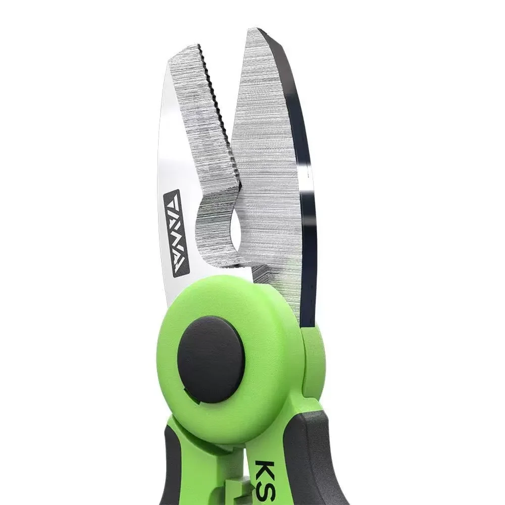 

1-5PCS KS-K2 Electrician's Scissors Fiber Optic Stainless Steel Serrated Scissors Anti-slip Pigtail Tool