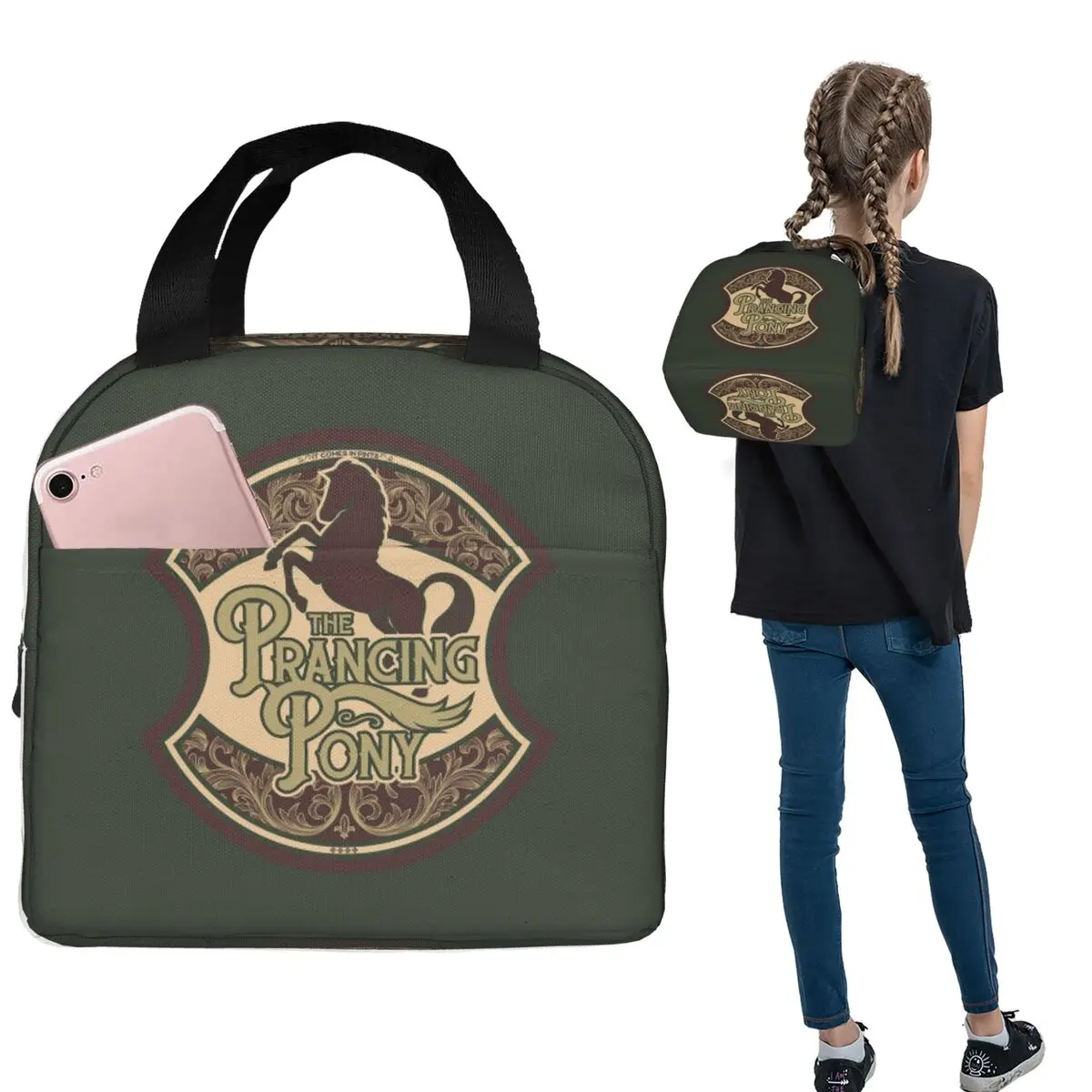 

Термосумка для обедов Prancing Pony для женщин и детей, герметичные контейнеры для еды, термосумка-тоут для обедов