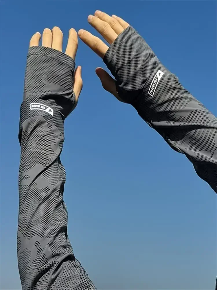 AliExpress NONE UPF50 Cooling Arm Sleeves Ice Silk Loose UV Protection Sun Arm Cover Men Women Driving Cycling Fishing Outdoor Sports Parts 1Pc