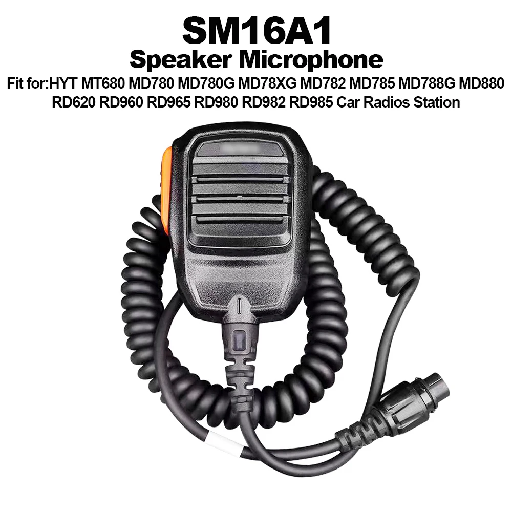 SM16A1 Speaker Microphone 10Pin PTT Mic for Hytera Walkie Talkie HYT MT680 MD780 MD782 MD785 MD880 RD620 RD960 Car Radio Station