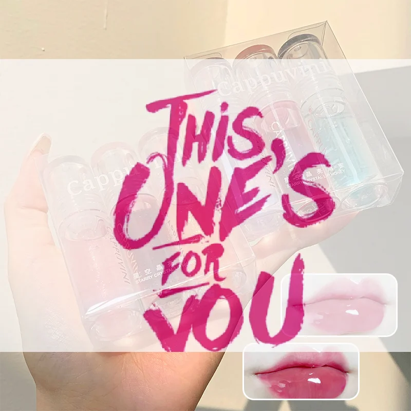 【HBA】1/3 pezzi Cappuvini lucido specchio trasparente gelatina di cristallo lucidalabbra idratante glitter rossetto liquido olio per labbra tinta labbra cosmetico