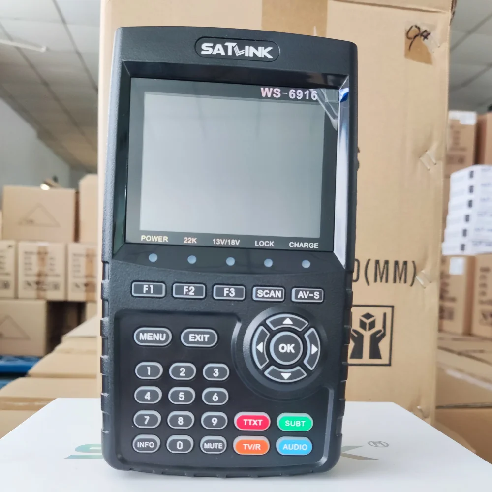Satlink WS-6916 - Buscador de Satélites Original, Medidor Digital DVB-S2X, MPEG-2/MPEG-4 H.265 WS 6916 Full HD H.264 con Lion