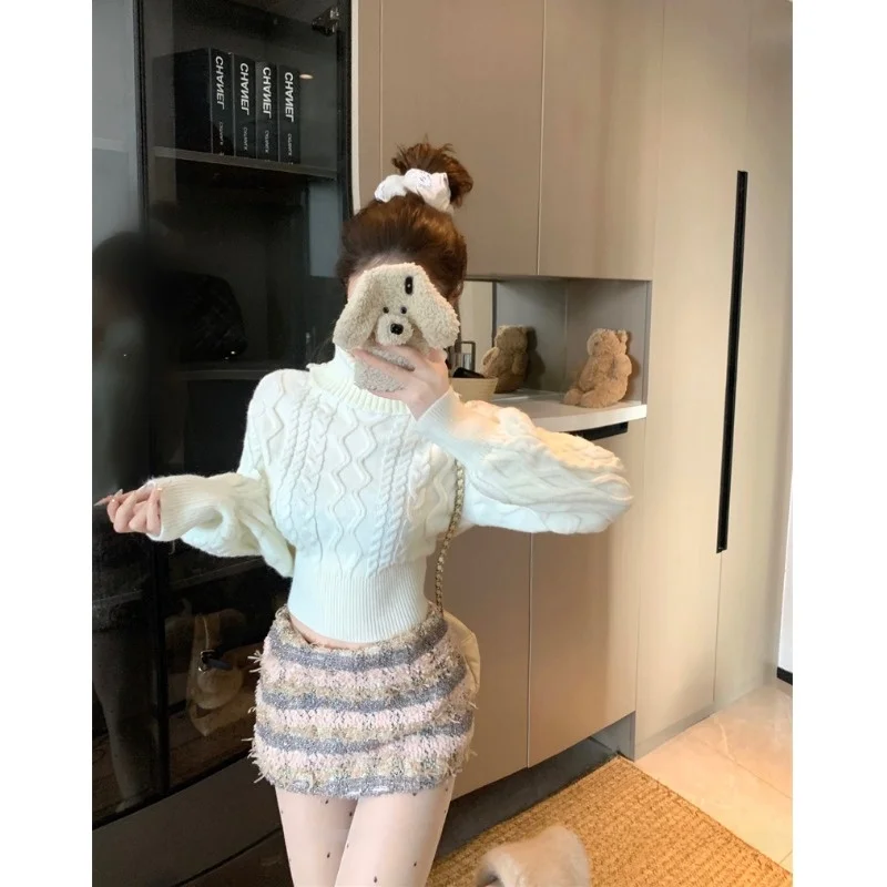 

Корейский вязаный свитер Sle Thiened Long Sve ort pe на одно плечо, осень-зима, новый модный сексуальный утягивающий женский топ