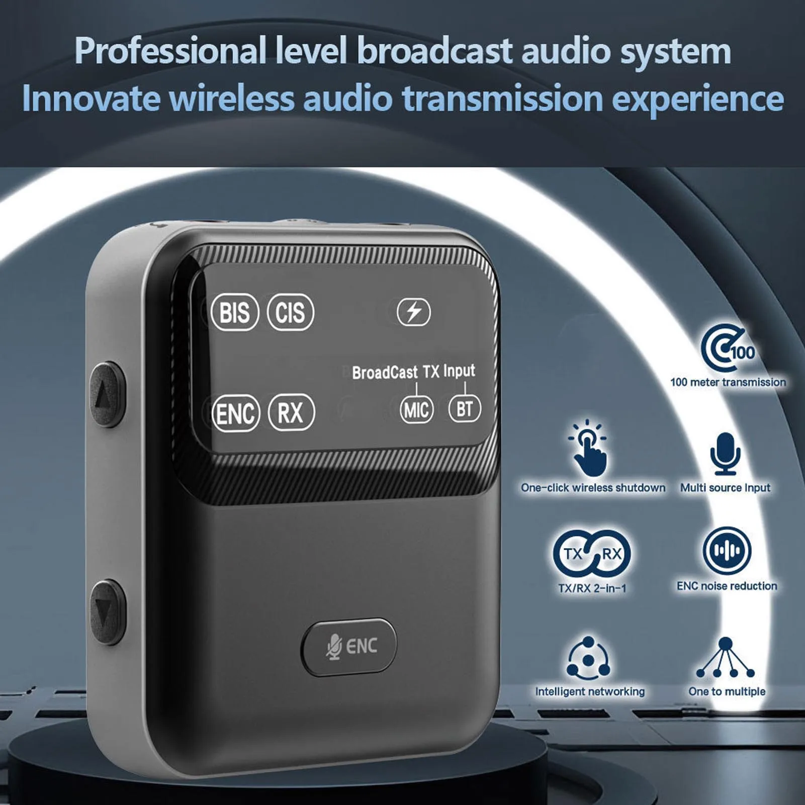 เครื่องรับส่งสัญญาณบลูทูธ 6.0 แบบพกพา HiFi พร้อมระบบตัดเสียงรบกวน ENC แบตเตอรี่ใช้งานได้นาน ช่องต่อ 3.5 มม. สำหรับการนำทาง