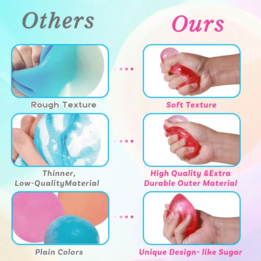Squishy Drop Fidget Toy Stress Relief Sensory Toys for Adults Kids Autism ADHD, Ice Cube Shape Hand Exercise Stress Ball Gifts