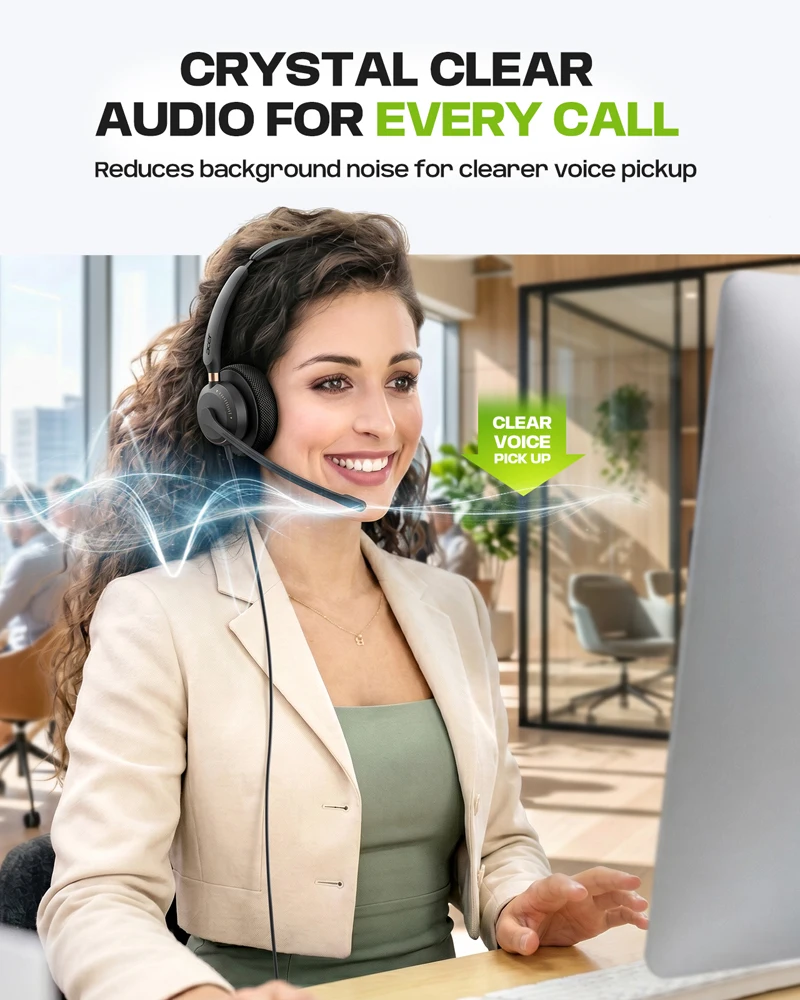 Acer USB-A/C & 3.5MM Stereo Wired Computer Headsets with Noise Cancelling Mic In-Line Control Headphones Work with Teams,Zoom,UC