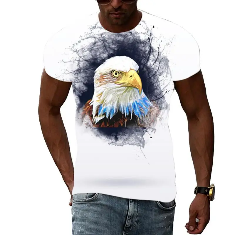 

Summer Fashion The The eagle Picture T Shirts For Men Casual 3D Print Tees Hip Hop Personality Round Neck Short Sleeve Tops