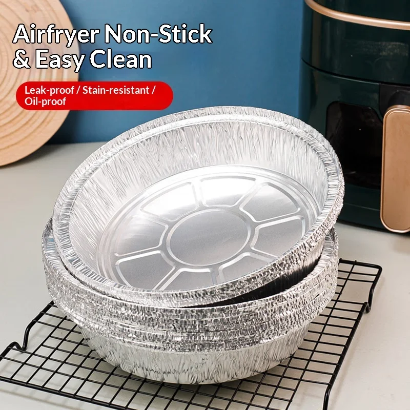 

New 10Pcs Air Fryer Disposable Paper Microwave Tin Steamer Mats Aluminum Foil BBQ Food Tray Container Non-stick Baking Tools