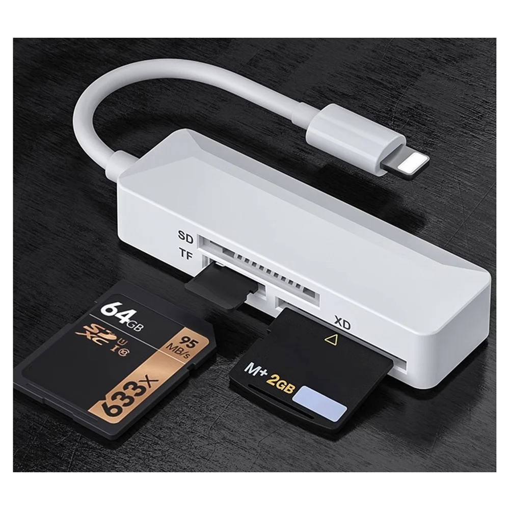 

【Some】3in1 для интерфейса Apple к устройству считывателя карт XD для IPhone XD Адаптер для карт памяти SD-карта XD Устройство считывания картин для TF XD