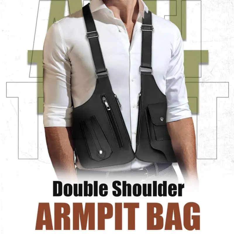 

Тактический жилет, водонепроницаемая высококачественная мужская нагрудная сумка из искусственной кожи, чехол для телефона, винтажный дизайн, мужские сумки через плечо