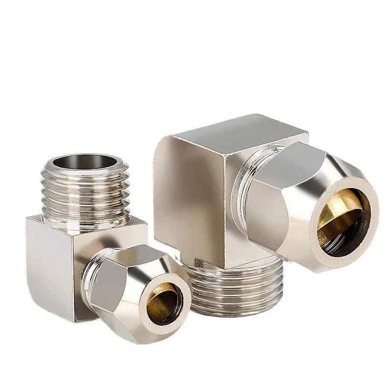 

Brass Compression Elbow Fitting PL10-02 Male Thread 1/4" 10mm Right Angle Connector for Copper Tube Pneumatic Systems