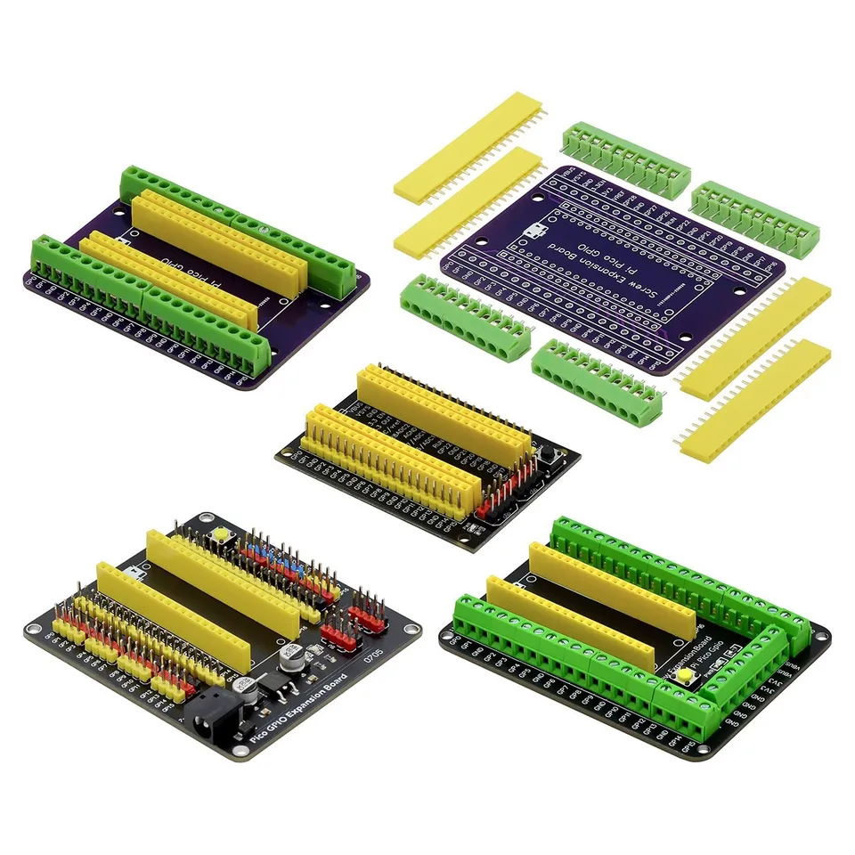 Freenove Breakout Board für Arduino Nano Micro Raspberry Pi Pico 1 2W ESP32 ESP8266, Terminal Block Shield HAT, GPIO Status LED