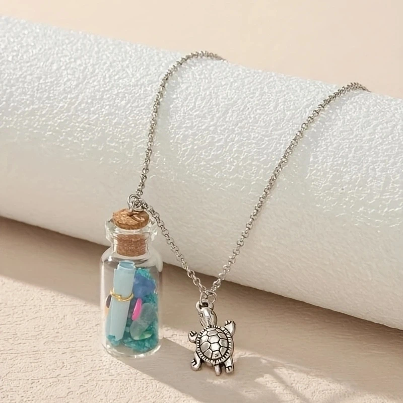 1pc Glow In The Dark Bottle Charm Necklace