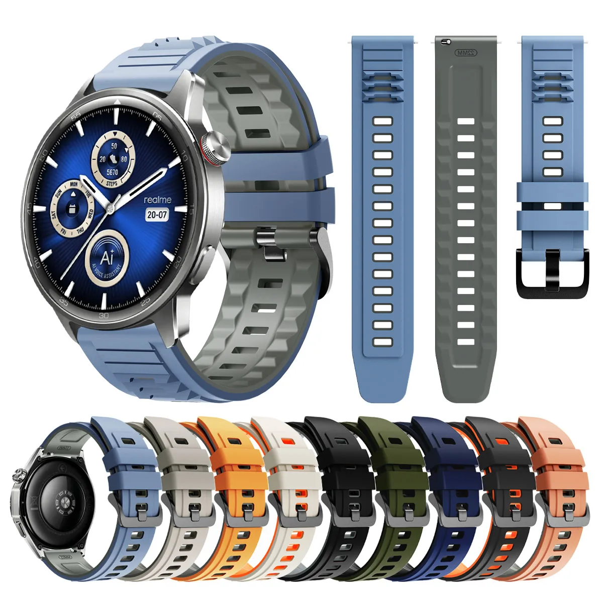 22Mm Rubber Strap F…