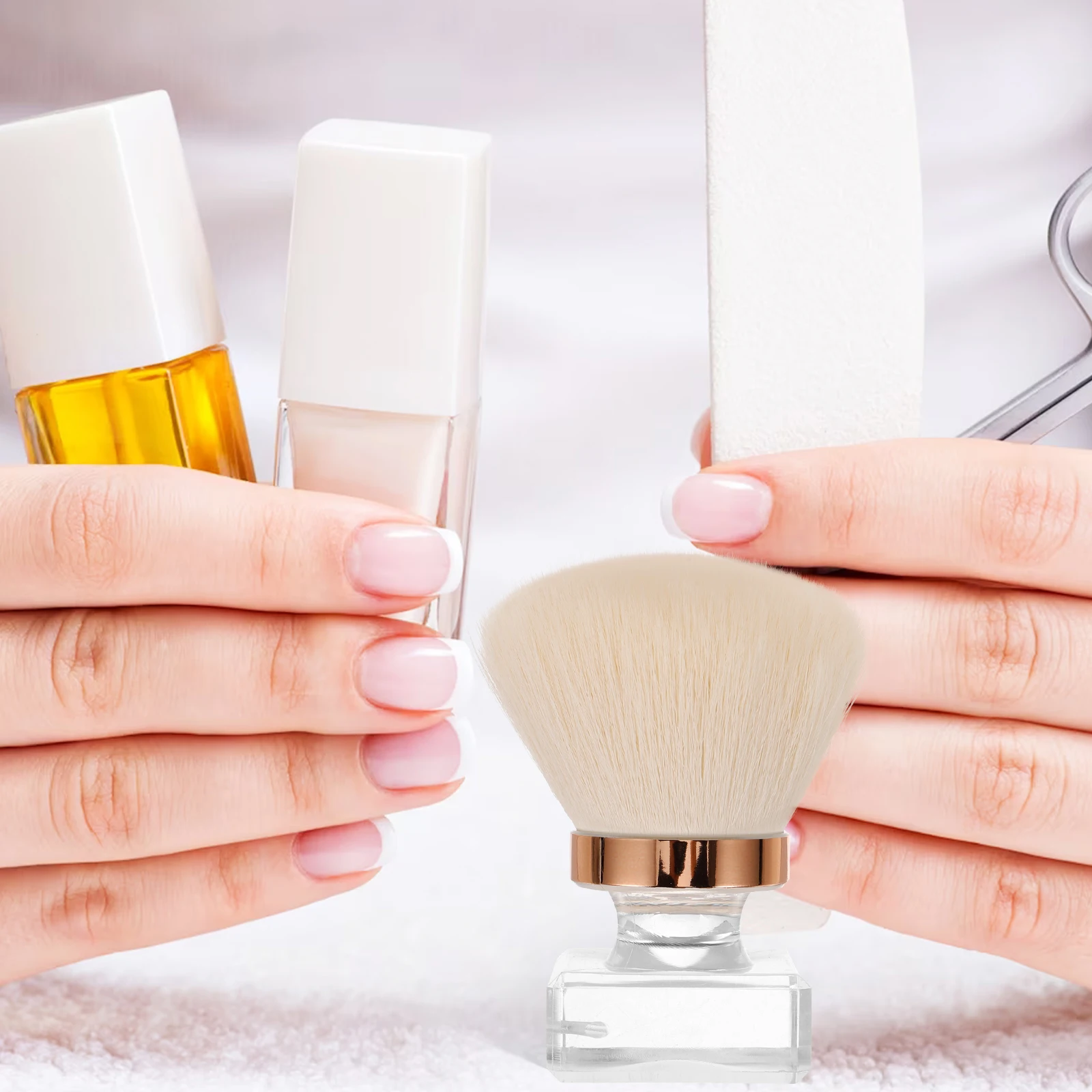 

Nail Dust Brush Soft Bristles Compact Ergonomic H Nail Cleaning Tool Fingernail Powder Brush Makeup Accessories Transparent