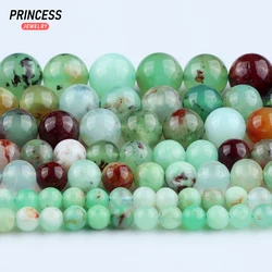 Perles Naturelles de Chrysoprase d'Australie pour Bijoux de 4, 6, 8 et 10mm, Accessoires de Bricolage pour Bracelets, Boucles d'Oreilles et Colliers, Vente en Gros