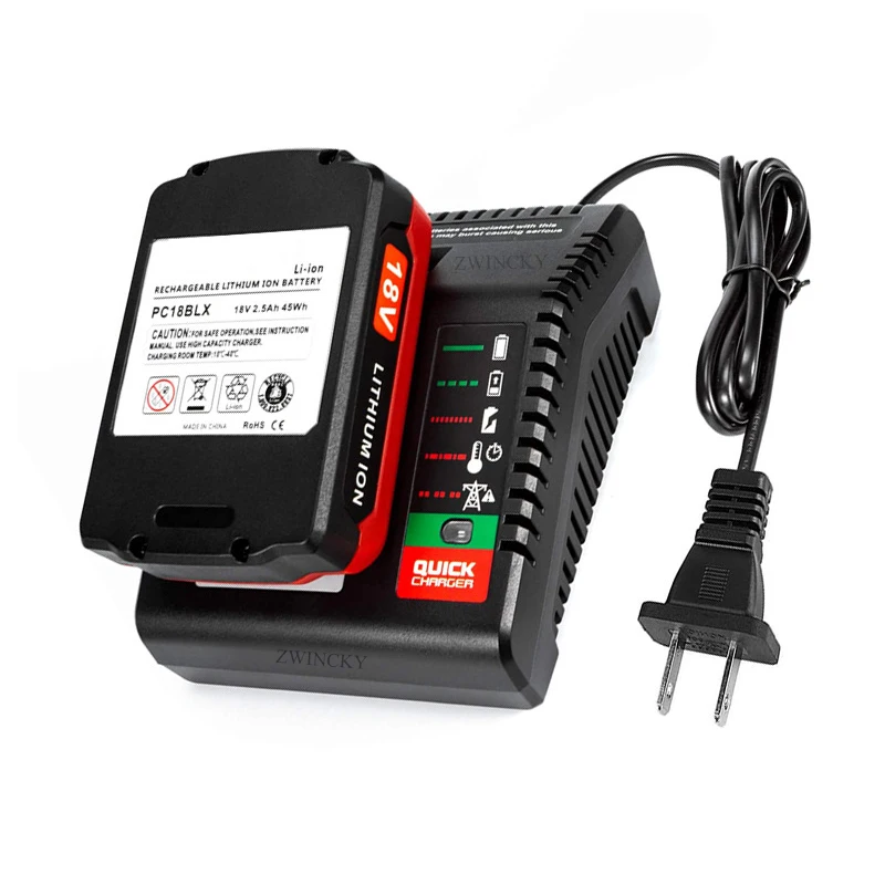 PCXMVC PCMVC PCLMVC Battery Charger For Porter Cable 18V Lithium Ion&Ni-Cd&Ni-MH PC18B PC18BL PC18BLEX PC18BLX PCC489N