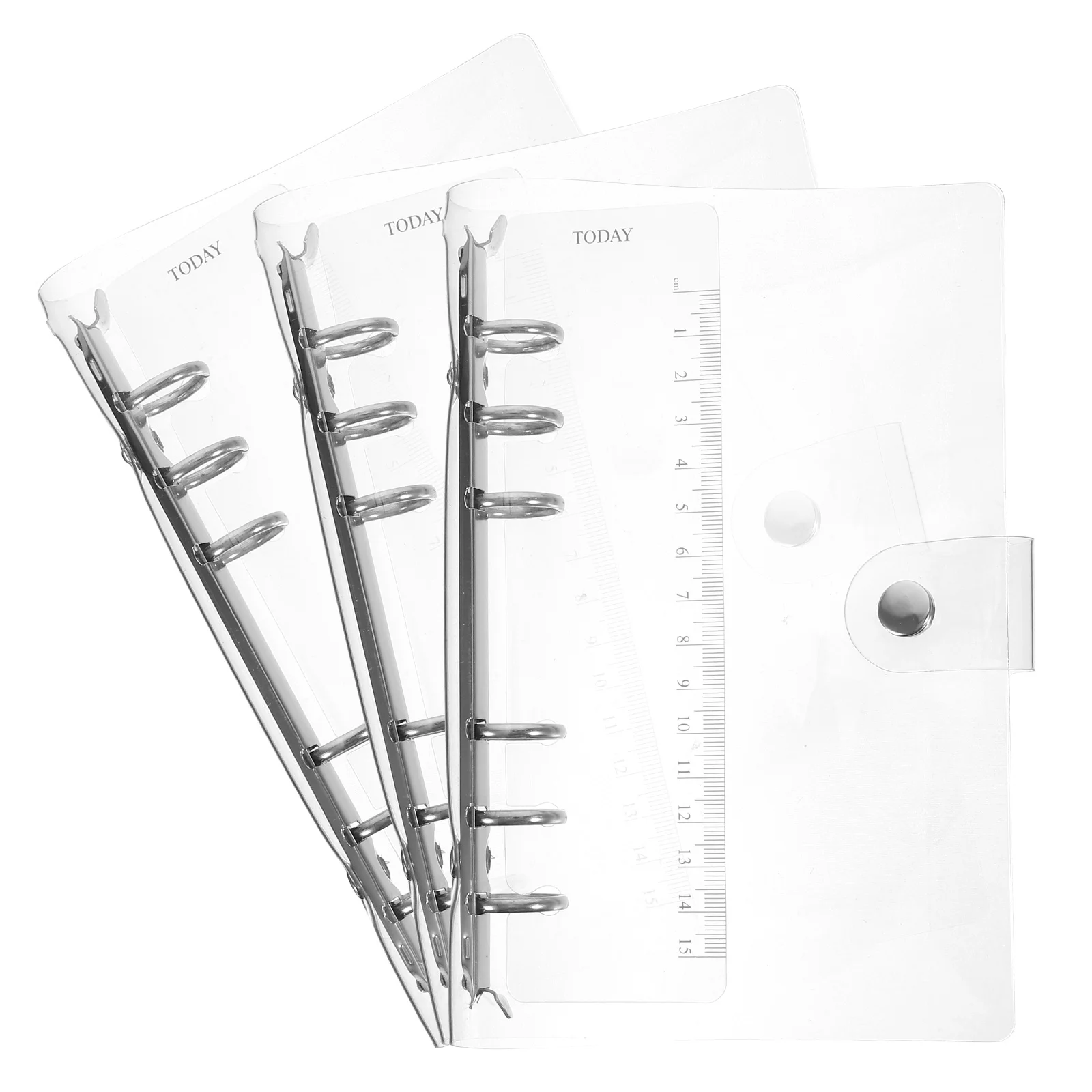 3 قطعة غطاء الموثق البلاستيكية الشفافة 6-حلقة غلاف دفتر إعادة الملء دفتر الموثق مجلد منظم تخزين المستندات #1