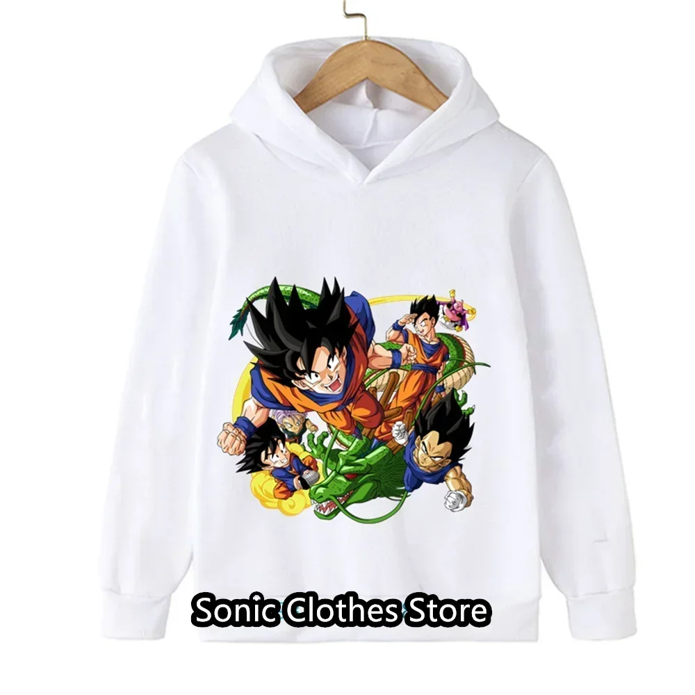 Anime Dragon Ball Z Hoodie Sweatshirts Kids Boys Clothes 2024 Autumn Winter Pullover Hoodies Children's Clothing Hoodie Jackets