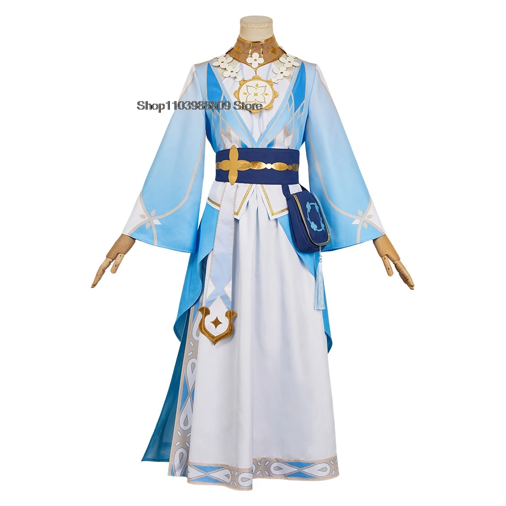 Genshin Impact Lumine Cosplay Costume Adult Women Fantasia Kimono Dress Belt Outfits Disguise Halloween Carnival Party Suit