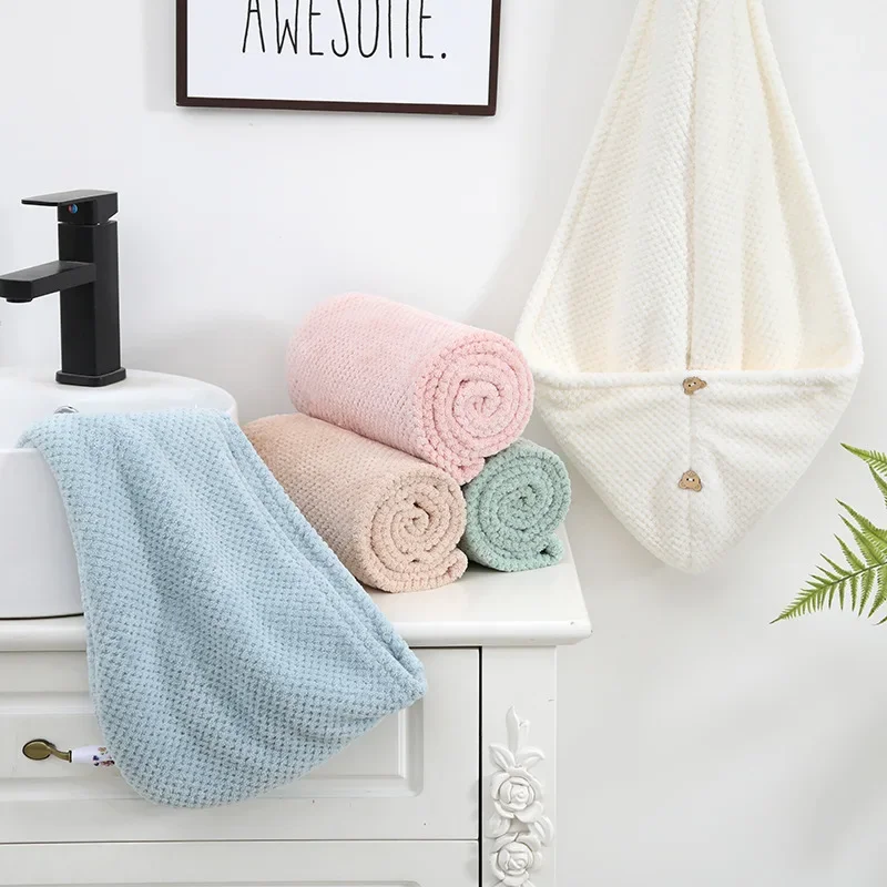 CANBOUN Cuffia per capelli asciutti Cuffia da doccia da donna Asciugatura rapida Forte assorbimento d'acqua Addensato Sauna Capelli Asciugamano per capelli asciutti