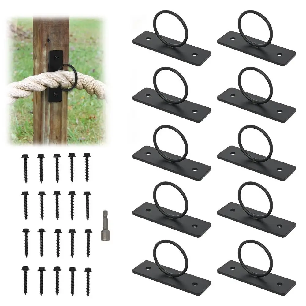 304 Stainless Steel Wall Hanging Ceiling Hook Multifunction Multi-purpose Black Ring Rope Bracket Anti Rust Wall Mounted