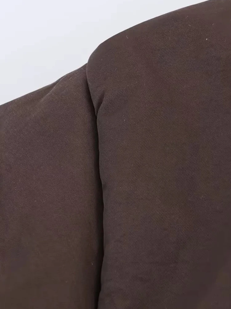 여성용 신상 가을 겨울 패딩 코트 커피 브라운 레이스업 스탠드 칼라 재킷 여성 패션 우아한 캐주얼 다용도 재킷