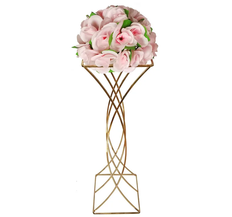 4pcs Metal Electroplating Flower Stand, Road Lead, Hotel, Restaurant, Home Furnishing, Vase Ornament