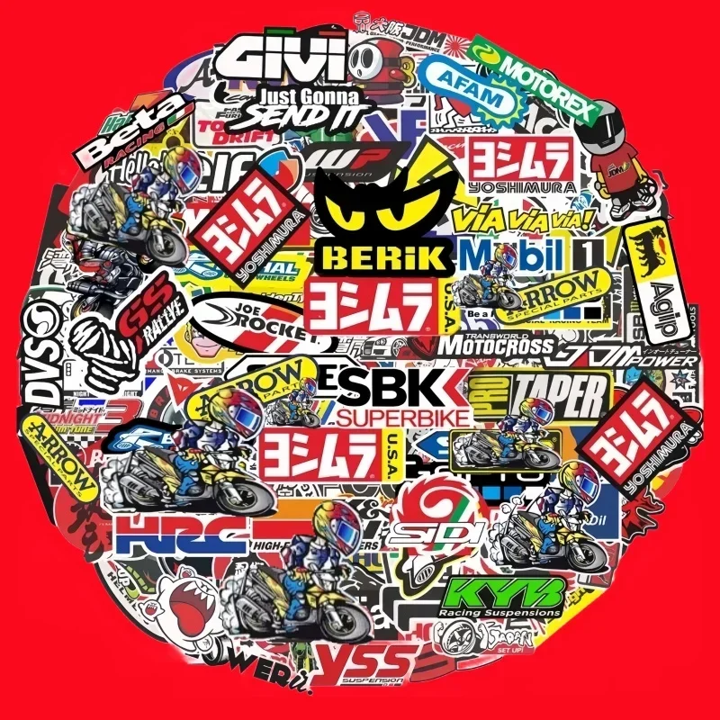 40/80/120 stücke Zufällige Motorrad Aufkleber Moto Aufkleber Auto Fahrrad Helm Tank Racing Sponsor Logo Set Für Honda Yamaha kawasaki Suzuki