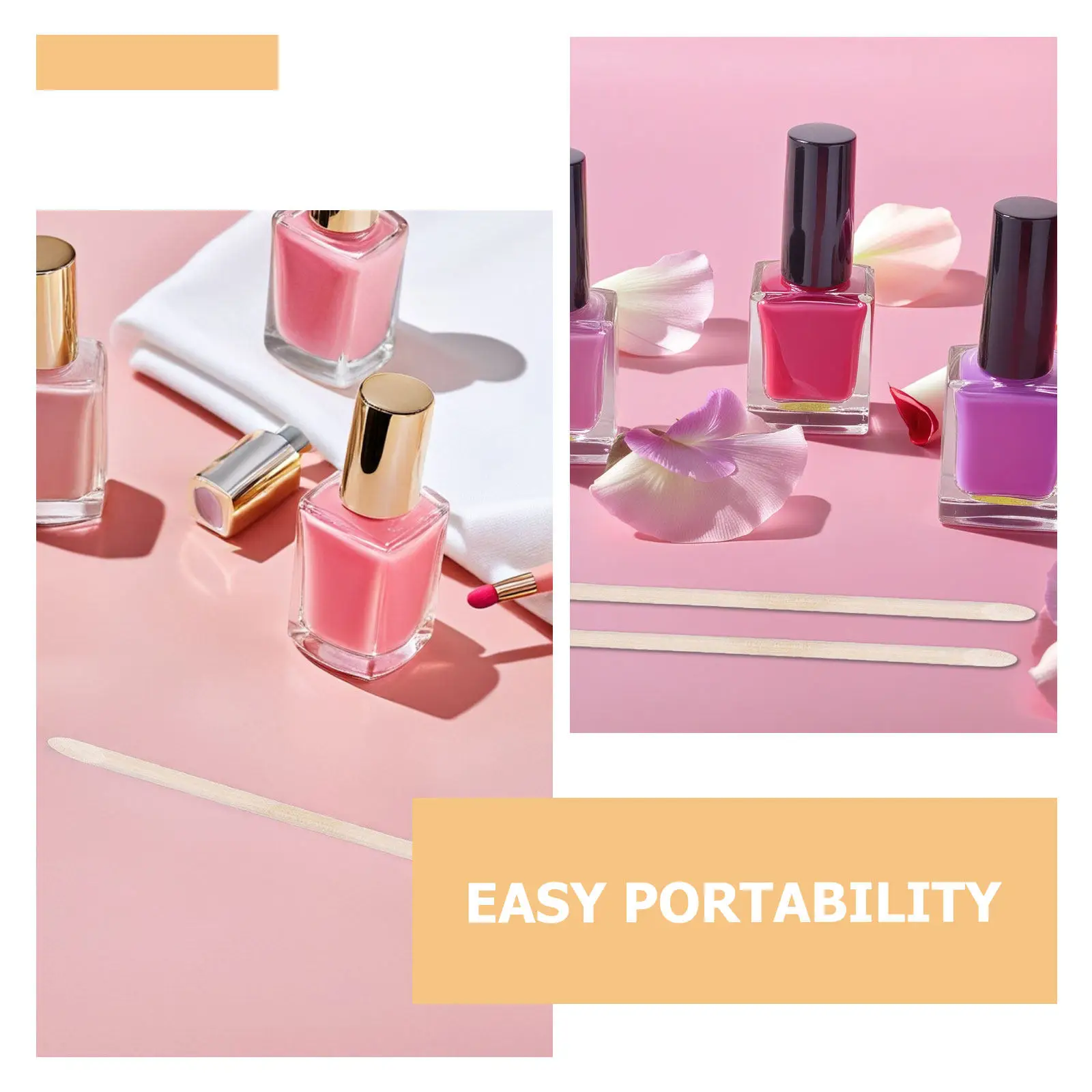 150Pcs Orange Wood Cuticle Pusher Sticks 4.5 Inch Double Ended Multi Functional Nail Grooming Tool Gentle Sensitive Skin