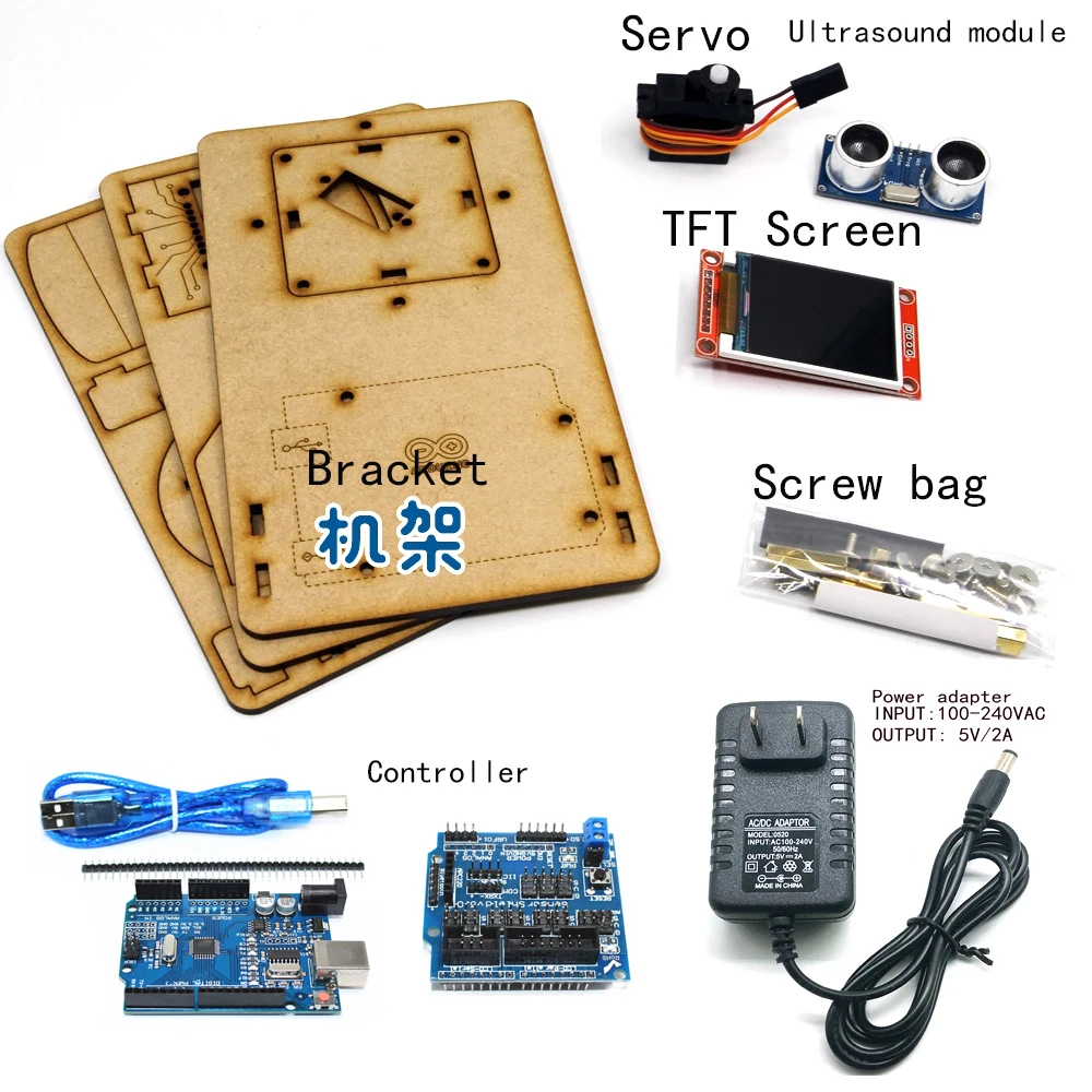 Ultraschall-Sensor für Arduino mit TFT-Display
