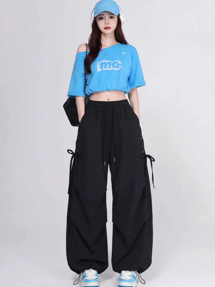 Cool Jazz Dance Outfit Women's Set Kpop Dancing Top Hip Hop Street Dance Pants Modern Group Performance Clothes Cotton Material