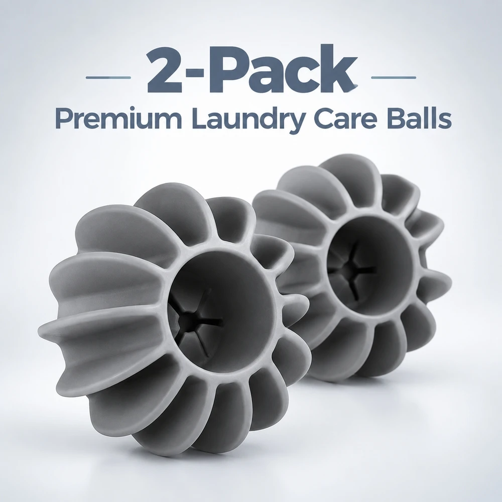 Set of 2 Large Grey Laundry Ball Reusable Pet Fur Remover Anti Tangle Clothes Cleaner Hand Wash Tool