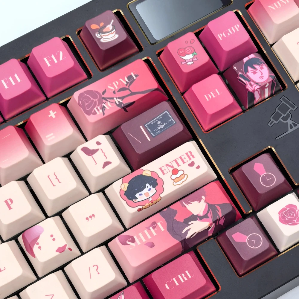 

EVOL×LOVE Keycaps Victor Gavin Keycap Custom PBT Cherry Profile Key Cap Cute Cartoon Anime Point Keycap for Gaming Keyboard gift