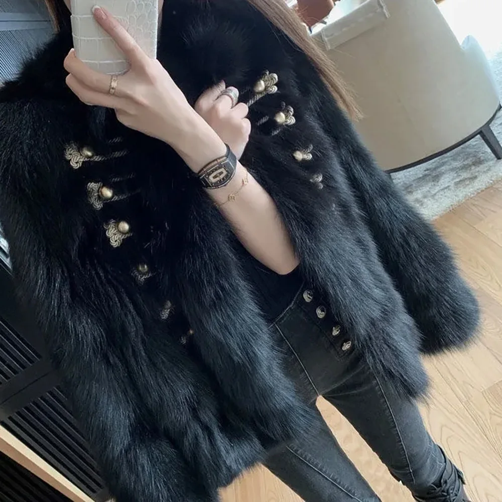 2024 autumn and winter new fur coat female short Haining imitation fox fur high-grade young Mao Mao warm coat.