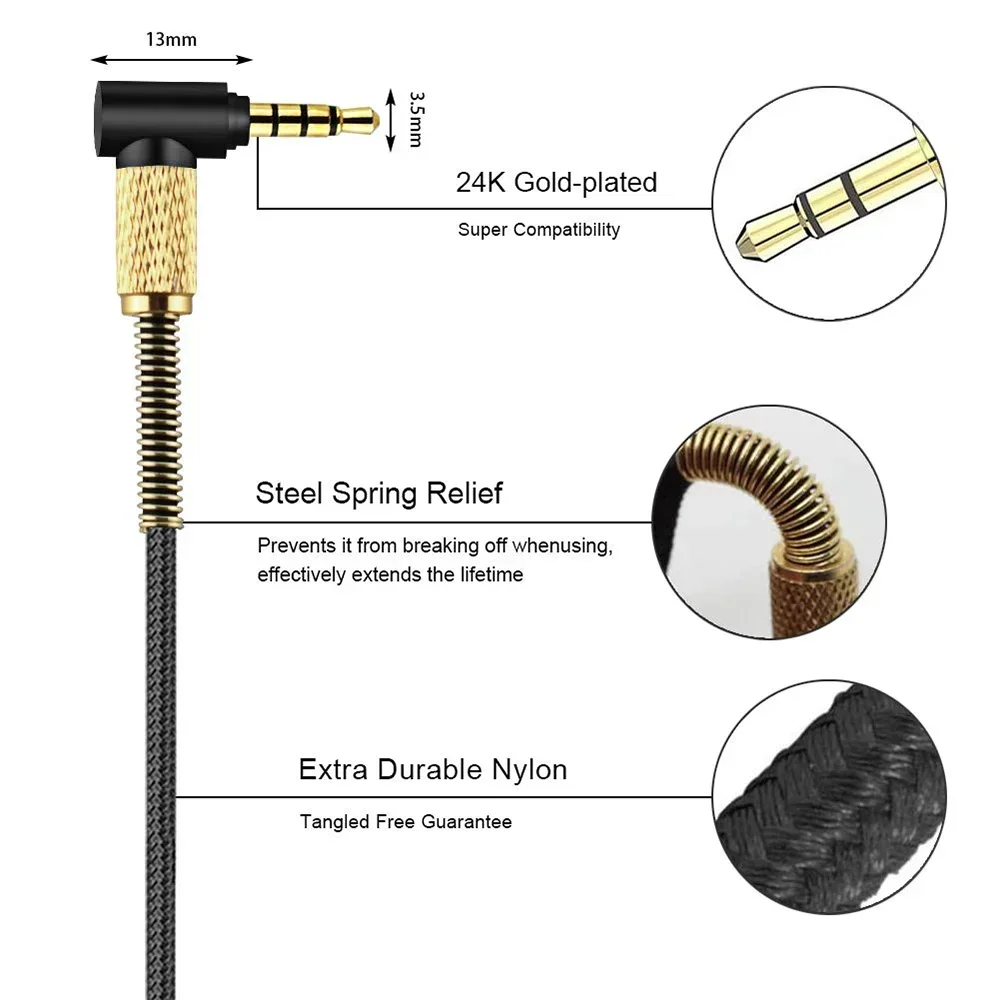 OFC Braided Replacement Cable Extension Cord For Bose 700 NC700 QC45 QC35 QC25 QuietComFort 45 35 I II 25 OE2 OE2I Headphones