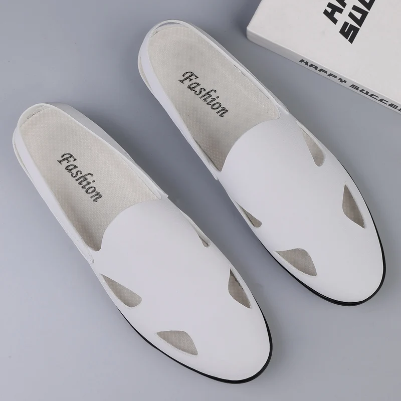 New summer general Doudou men's shoes outdoor lazy one-pedal men's daily casual leather shoes driving shoes