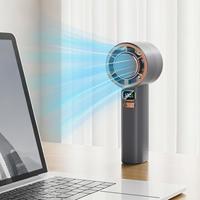 Handheld Fan Digital Display Portable Hand Held Fan Speed 1-120 Adjustable Cooling Device with 3000mAh Battery for Beach