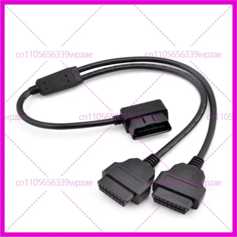 

2 шт. L-типа OBD2, одна минута, два удлинителя, колено 90 градусов, 16-контактный интерфейс OBD, 16-жильный кабель