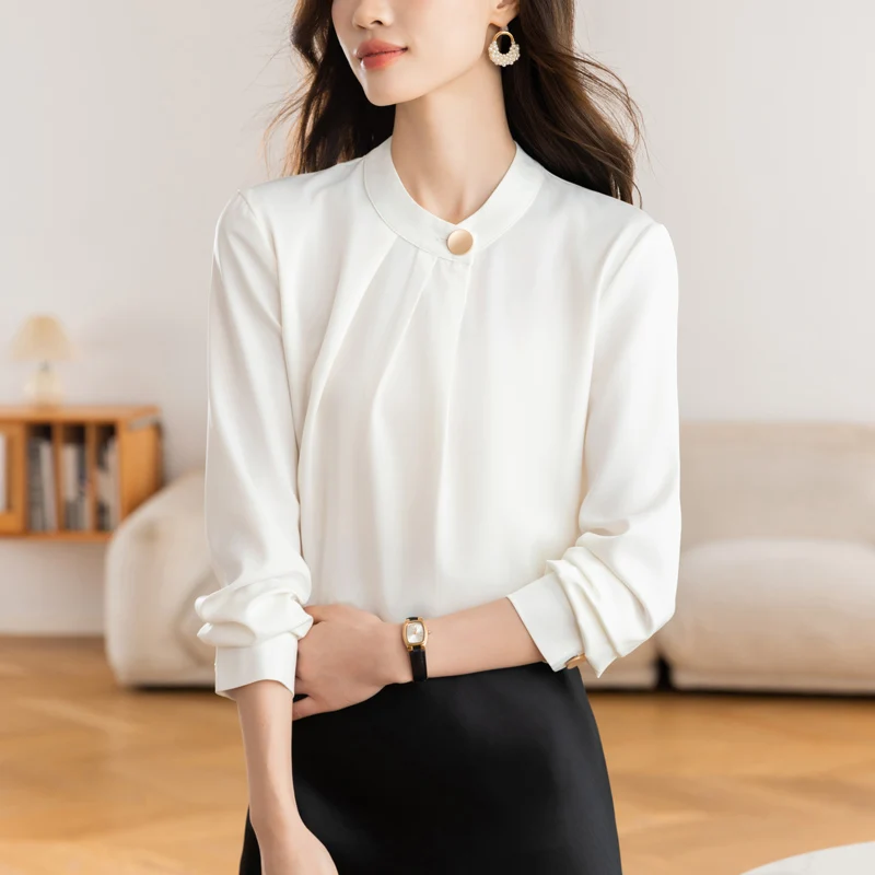 

long sleeve women blouses office lady full sleeve shirts