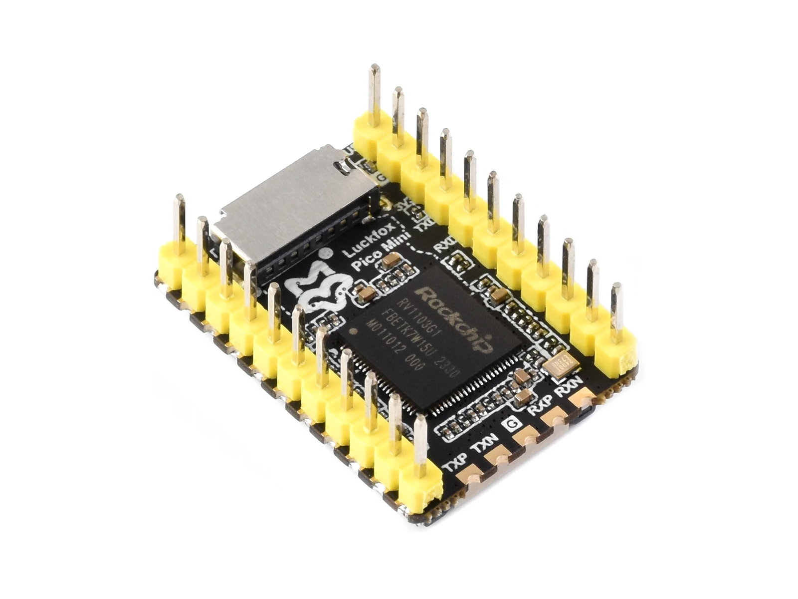Luckfox Pico Mini RV1103 Linux SBC، 0.5TOPS NPU، MIPI CSI، ذاكرة الوصول العشوائي 64 ميجابايت، لوحة حوسبة AI Edge لتطبيقات الرؤية وإنترنت الأشياء