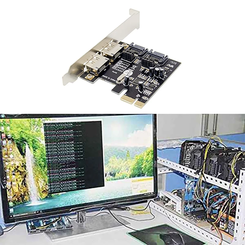 PCIE ESATA SATAIII Expansion Card PCI-E To 2-Port SATA3.0 6 Gbit/S ASM1061 SSD Solid State Drive Expansion Card