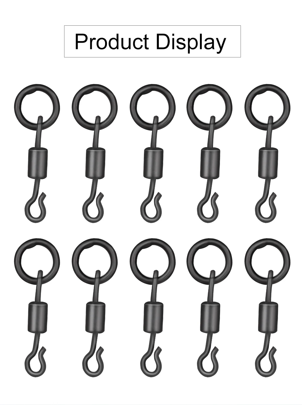 FTK 20-50 Stück Mattschwarze Angelwirbel für Karpfen, Chod Hair Ronnie Rig Zubehör, Karpfenangel-Ausrüstung – Detail 8