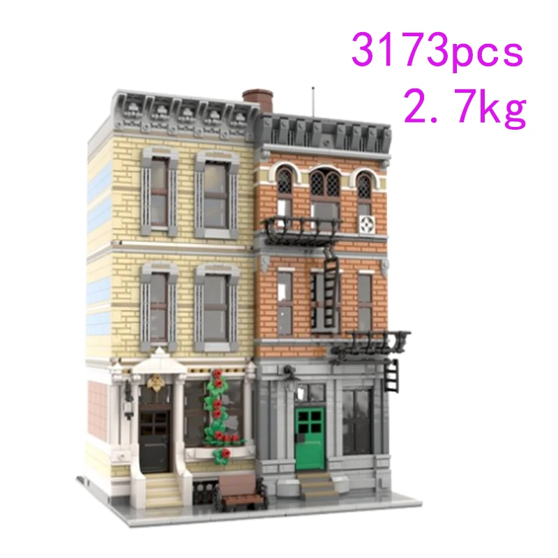 

32 Spot MOC-71914 3173 шт., дом с видом на улицу, сборка мелких частиц, строительные блоки, развивающая игрушка, модель, подарочный набор, украшения
