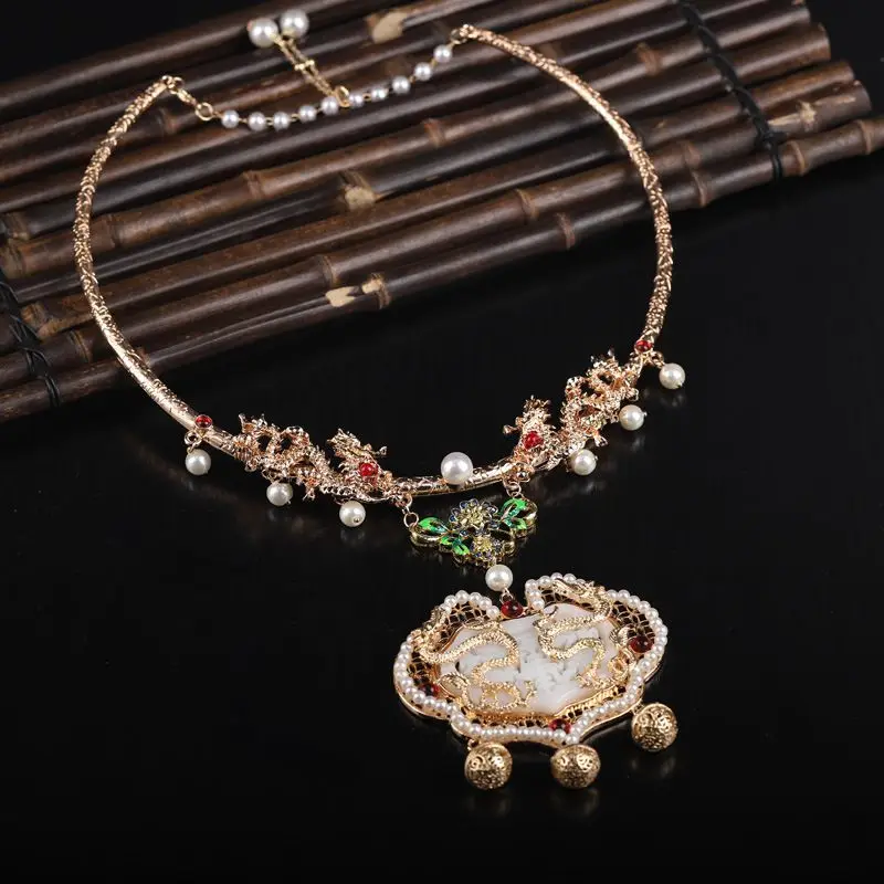 

Chinese Style Hanfu Necklace for Women Ruyi Pendant Jewelry 2024 New Year